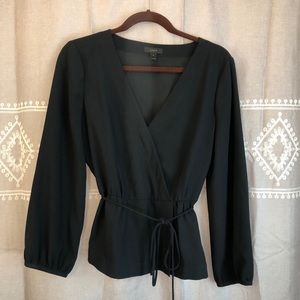 J.Crew Crepe Faux Wrap Top
